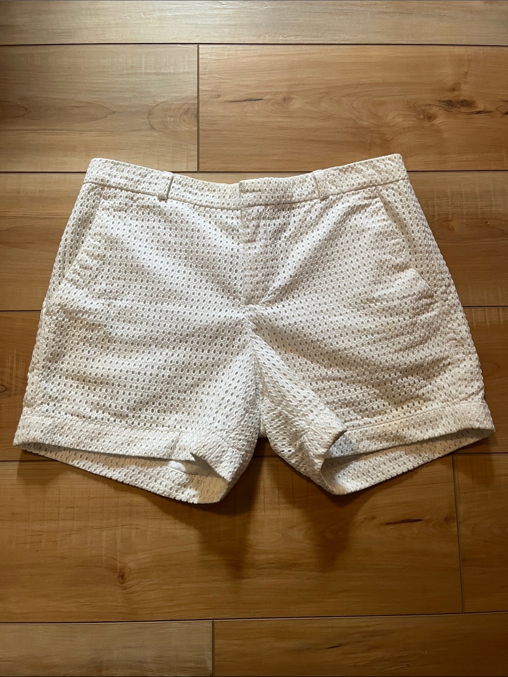 Banana Republic White Eyelet Bermuda Shorts